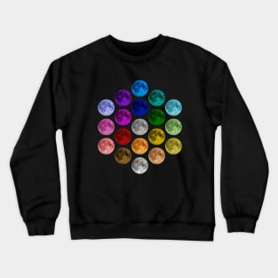MOON Repetitive Colorful Pallet Pattern Pop Art Crewneck Sweatshirt